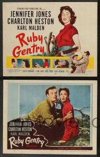 5w323 RUBY GENTRY 8 LCs '53 sleazy bad girl Jennifer Jones, Charlton Heston, directed by King Vidor