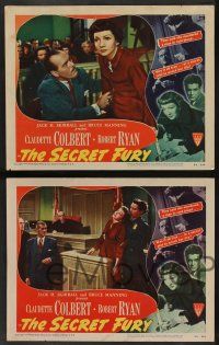 5w723 SECRET FURY 5 LCs '50 Claudette Colbert & Robert Ryan get married, directed by Mel Ferrer!
