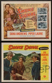 5w339 SMOKE SIGNAL 8 LCs '55 Dana Andrews & Piper Laurie, Native American Indians!