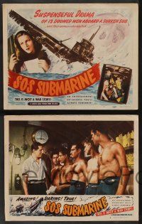 5w347 SOS SUBMARINE 8 LCs '48 13 doomed men aboard a sunken sub, and their women who waited!