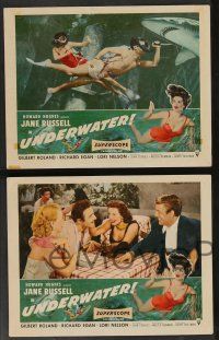 5w746 UNDERWATER 5 LCs '55 Howard Hughes, sexiest skin diver Jane Russell!