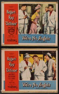 5w913 WE'RE NO ANGELS 3 LCs '55 Humphrey Bogart, Aldo Ray & Peter Ustinov, directed by Curtiz!