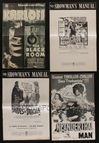 5x144 LOT OF 8 CUT HORROR/SCI-FI PRESSBOOKS '40s-60s great advertising for variety of movies!