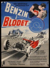 5y493 DRAGSTRIP GIRL Danish '57 Wenzel art, Hollywood's newest teen stars are car crazy!