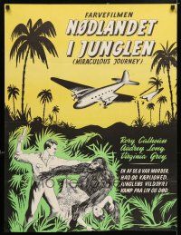5y535 MIRACULOUS JOURNEY Danish '52 Rory Calhoun, Audrey Long, jungle adventure!