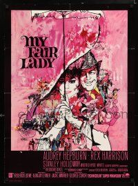 5y538 MY FAIR LADY Danish '64 classic art of Audrey Hepburn & Rex Harrison by Bob Peak!