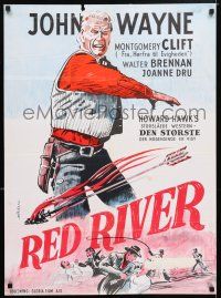 5y549 RED RIVER Danish R60s great artwork of John Wayne, Montgomery Clift, Howard Hawks