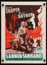 5y152 PLAINSMAN Finnish R59 different images of Gary Cooper & Jean Arthur, Cecil B. DeMille!