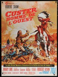 5y704 CUSTER OF THE WEST French 22x31 '68 Robert Shaw at the Battle of Little Big Horn!