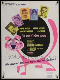 5y728 PINK PANTHER French 23x31 '64 Sellers, Niven, Capucine, Wagner, cool different art by Hurel