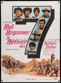 5y729 RETURN OF THE SEVEN French 23x32 '67 Yul Brynner reprises his role as master gunfighter!
