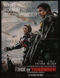 5y776 EDGE OF TOMORROW teaser French 16x21 '14 Tom Cruise & Emily Blunt, live, die, repeat!