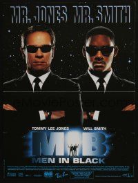 5y821 MEN IN BLACK French 16x21 '97 Will Smith & Tommy Lee Jones close-up!