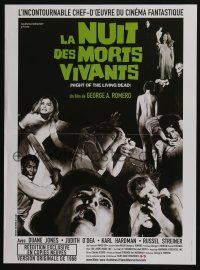 5y826 NIGHT OF THE LIVING DEAD French 16x21 R06 George Romero zombie classic!