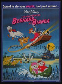 5y832 RESCUERS French 16x21 R80s Disney mouse mystery cartoon from the depths of Devil's Bayou!