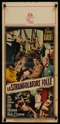 5y068 HAUNTED STRANGLER Italian locandina '58 Boris Karloff, Jean Kent, cool different images!