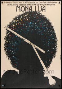 5y435 MONA LISA Polish 27x38 '87 Neil Jordan, cool art of afro silhouette by Jakub Erol!