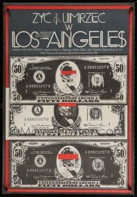 5y461 TO LIVE & DIE IN L.A. Polish 27x39 '86 Erol art from William Friedkin's thriller!