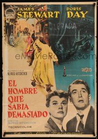 5y011 MAN WHO KNEW TOO MUCH Spanish '56 James Stewart & Doris Day, directed by Alfred Hitchcock!