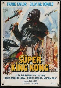 5y033 APE Turkish '76 different art of huge primate wreking havoc, Super King Kong!