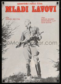 5y308 YOUNG LIONS Yugoslavian 19x26 '58 coll different image of Nazi Marlon Brando w/ rifle!