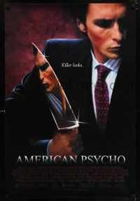 5z076 AMERICAN PSYCHO 1sh '00 psychotic yuppie killer Christian Bale, from Ellis novel!