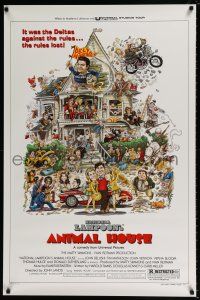 5z002 ANIMAL HOUSE style B 1sh '78 John Belushi, Landis classic, art by Meyerowitz, unfolded!