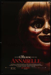 5z083 ANNABELLE advance DS 1sh '14 creepy horror image of possessed doll w/ bloody tear!