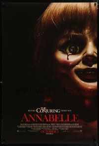 5z084 ANNABELLE int'l advance DS 1sh '14 creepy horror image of possessed doll w/ bloody tear!