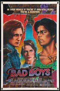 5z094 BAD BOYS 1sh '83 Javack artwork of tough teen Sean Penn, Ally Sheedy!
