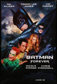 5z103 BATMAN FOREVER advance 1sh '95 Val Kilmer, Nicole Kidman, Tommy Lee Jones, Jim Carrey