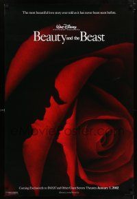 5z113 BEAUTY & THE BEAST teaser DS 1sh R02 Walt Disney cartoon classic, art of cast in rose!