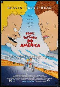 5z114 BEAVIS & BUTT-HEAD DO AMERICA advance 1sh '96 Mike Judge MTV juvenile delinquent cartoon!