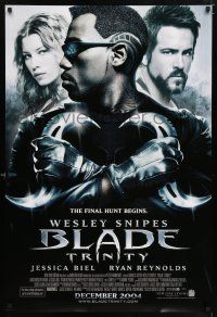 5z134 BLADE TRINITY advance DS 1sh '04 Wesley Snipes, toughguy Ryan Reynolds, Jessica Biel!