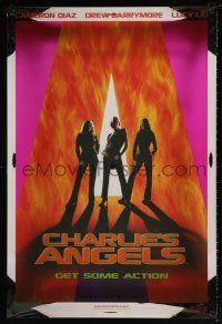 5z176 CHARLIE'S ANGELS foil teaser 1sh '00 Cameron Diaz, Drew Barrymore & Lucy Liu!