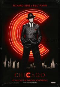5z178 CHICAGO teaser 1sh '02 great full-length image of Richard Gere as Billy Flynn!