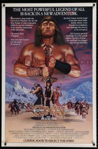 5z200 CONAN THE DESTROYER advance 1sh '84 Arnold Schwarzenegger is the most powerful legend of all!