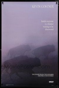 5z224 DANCES WITH WOLVES style A teaser DS 1sh '90 Kevin Costner directs & stars, image of buffalo!