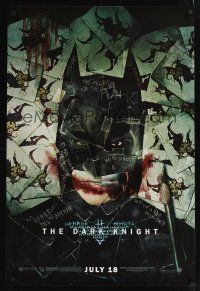 5z229 DARK KNIGHT wilding 1sh '08 cool playing card collage of Christian Bale as Batman!