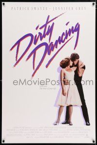 5z256 DIRTY DANCING 1sh '87 great romantic image of Patrick Swayze & Jennifer Grey dancing!