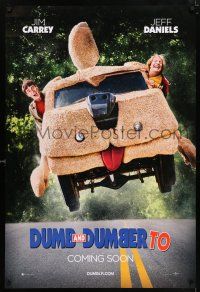 5z268 DUMB & DUMBER TO teaser DS 1sh '14 wacky Jim Carrey & Jeff Daniels in title roles!