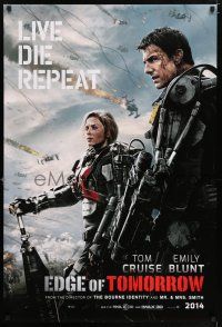 5z273 EDGE OF TOMORROW 2014 style teaser DS 1sh '14 Tom Cruise & Emily Blunt, live, die, repeat!