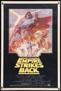 5z282 EMPIRE STRIKES BACK 1sh R81 George Lucas sci-fi classic, cool art by Tom Jung!