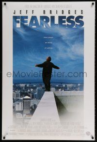 5z322 FEARLESS DS 1sh '93 Peter Weir directed, Jeff Bridges standing on edge of building rooftop!