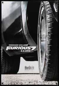 5z343 FURIOUS 7 car style teaser DS 1sh '15 Jason Statham, Dwayne Johnson, Vin Diesel!