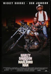 5z389 HARLEY DAVIDSON & THE MARLBORO MAN 1sh '91 Mickey Rourke & Don Johnson in title roles!