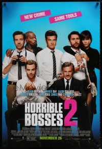5z416 HORRIBLE BOSSES 2 advance DS 1sh '14 Waltz, Foxx, Bateman, Day, Sudeikis, Aniston, Pine!