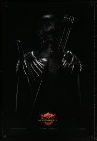 5z437 HUNGER GAMES: MOCKINGJAY - PART 1 teaser DS 1sh '14 Katniss w/ her back turned w/bow & quiver