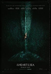 5z452 IN THE HEART OF THE SEA teaser DS 1sh '15 Ron Howard, cool image of ship over huge whale!