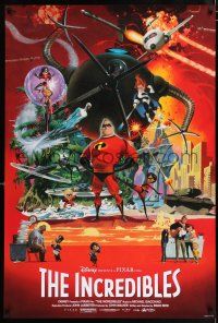 5z455 INCREDIBLES 1sh '04 Disney/Pixar animated sci-fi superhero family, Robert McGinnis art!